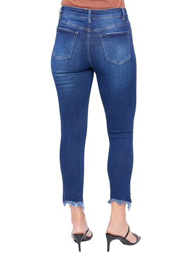 Royalty For Me Womens Women's Vintage High Rise Frayed Hem Ankle Jean3