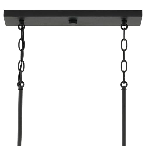 Image of Progress Lighting Briarwood Collection 5-Light Dining Room Light Fixture, Farmhouse Style Modern Chandelier for Kitchen and Dining Room, 38 inch by 9 inch, Black
