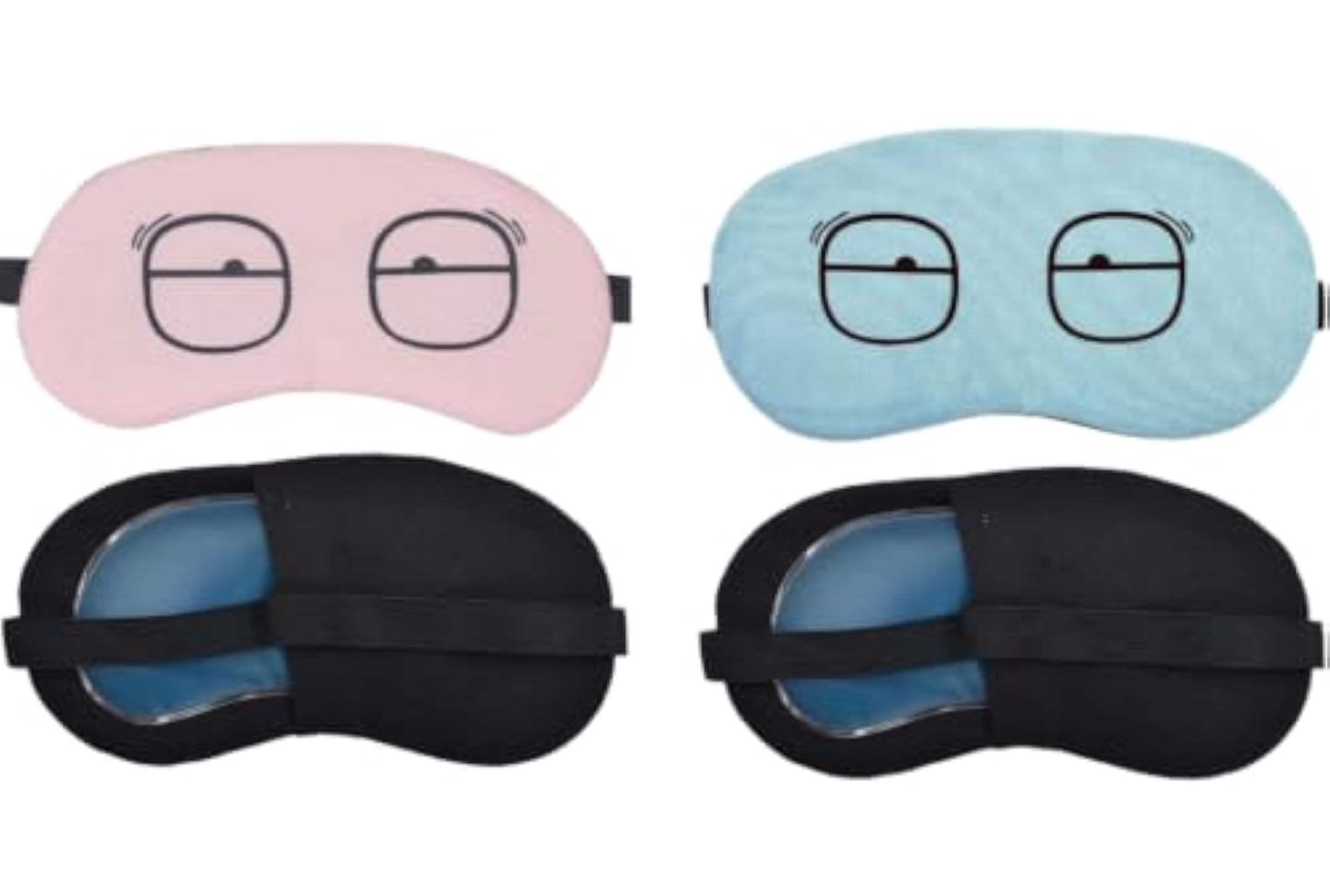 Cooling Gel Eye Mask for Sleeping - Cute Glasses Face Design