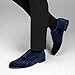 HEEZ Men's Dress Shoes Non Slip, Formal Tuxedo Shoes for Men with Velvet Upper, Lace Up Oxford for Wedding Prom Party Dance Business Blue