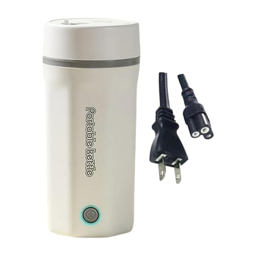 LckCryspho ポータブル電気ケトル 304ステンレス鋼 白 多機能湯沸かし器 キャンプ旅行用 との互換性あり (白)