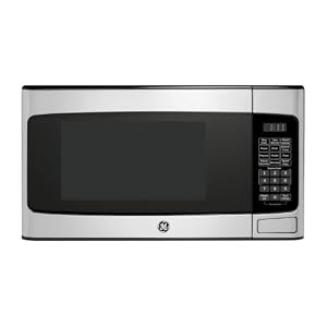 GE Countertop Microwave Oven, Compact 1.1 Cubic Ft., 950-watt Capacity, 6 Auto Cooking Settings, Child-Lock Technology, Kitchen Essentials for The Countertop, Dorm Room or Apartment, Stainless Steel | 6 Convenience Cook Settings, One-Touch Controls, Child Lock Technology, Glass Turntable, for Kitchen, Dorm, Office, Apartment