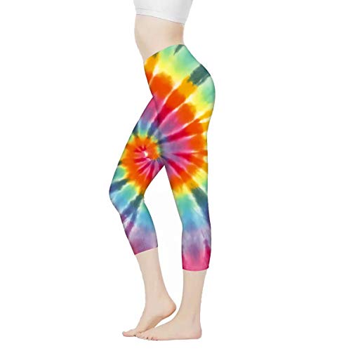 AFPANQZ Rainbow Tie Dye Leggings Women Butt Lifting Leggings Athletic Tummy Control Comfortable Pants Buttery Soft Lightweight Casual Tight Legging Gym Yoga Fitness Workout M Colored
