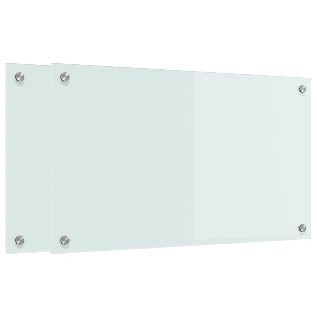 Solivagant Küchenrückwand 2 pcs Weiß 70 x 40 cm Gehärtetes Glas, Küche Esszimmer,Küchenhelfer -utensilien, 12.6 kg-3415518