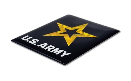 Image of Elektroplate US Army Star Premium Reflective Car Decal 3.1 inch | Officially Licensed, Weatherproof Automotive Grade Metallic Domed Sticker for Water Bottle, Laptop & More; Made in the USA