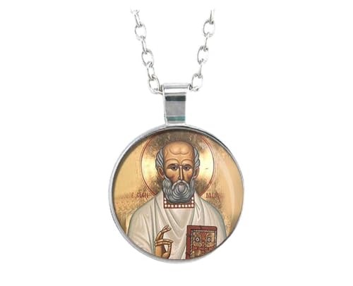 St Kevin Religious Necklace Round Medal