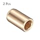 Kozelo 2 Stück Gleitlager - [ 8mm x 12mm x 20mm ] Messing-Gleitbuchse für den Einsatz in Geräten und Maschinen | Goldfarben
