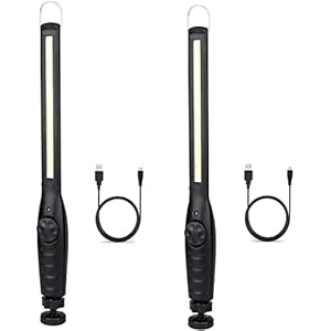 2 STUKS Professionele draagbare magnetische LED-werklamp voor werkplaats, werklamp met voet, inspectielampen voor buiten…