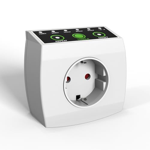 HBN Countdown Timer Steckdose Zeitschaltuhr mit Countdown in 6 Stufen(15min bis 6h) Energiespar-Steckdose mit Repeat-Funktion & Kindersicherung 16A/3.680W