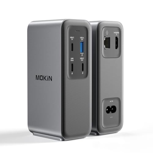 100W GaN Charger USB-C Docking Station, 4K HDMI, 10 Gbps Fast Data Transfers, Gigabit Ethernet Port, USB C Dock for MacBook Pro, Dell, iPhone 16/15, iPad, Laptop and More