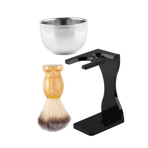 BESTYASH 1 Set Shaving Kit with Comfortable Brush Durable Shaving Bowl Stand for for All Beard Types Safe Practical Design