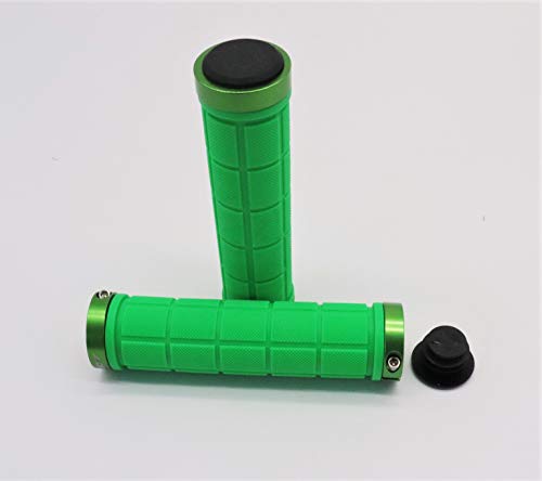 CarbonEnmy Poignées de guidon de vélo en caoutchouc antidérapant avec anneau en aluminium pour vélo de route, vélo de ville, VTT, vélo pliant (vert) Cover