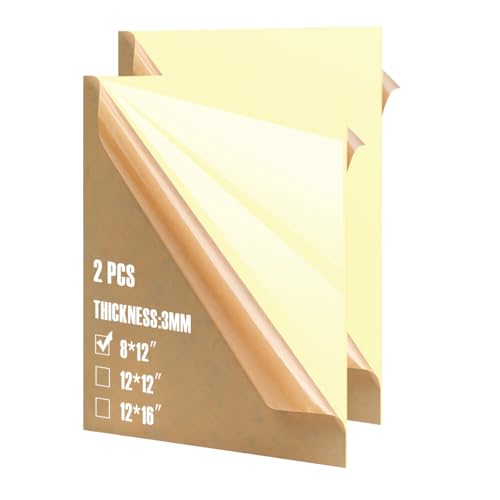 Image of 2pcs Pastel Cell Cast Acrylic Sheets Baby Yellow 1 /8inch (3mm) 8x12 200x300mm Glossy Matte Laserable Plexiglass Sheets Plasitc Board for Laser Cutting Engraving DIY Project Craft Sign