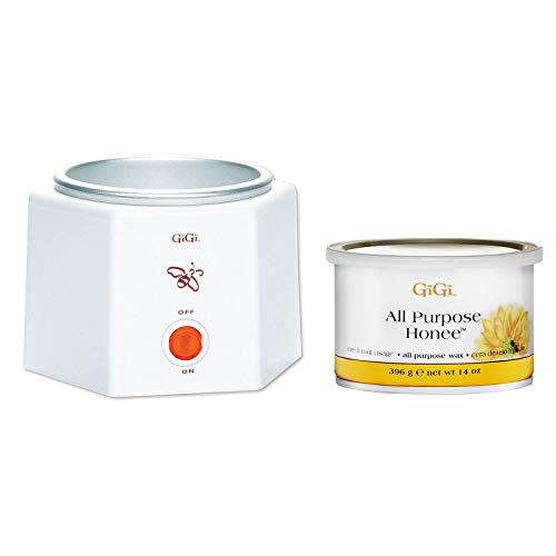 Gigi Space Saver Wax Warmer + Professional Honee Wax Hair Removal, 14 Ounces