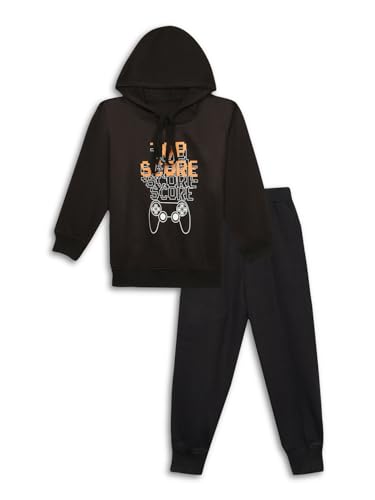 Image of Mack Jonney Printed Hooded Cotton Fleece Tracksuit Co-Ord Set for Kids-MACK38112