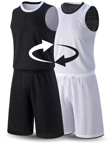 1 Set of Men's Reversible Basketball Jersey and Shorts,