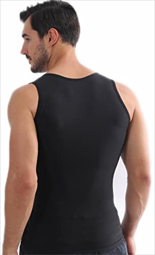 Mens Compression Shirt,Tummy Control Undershirt,Gynecomastia Compression Tank Top Slimming Body Shaper Vest3
