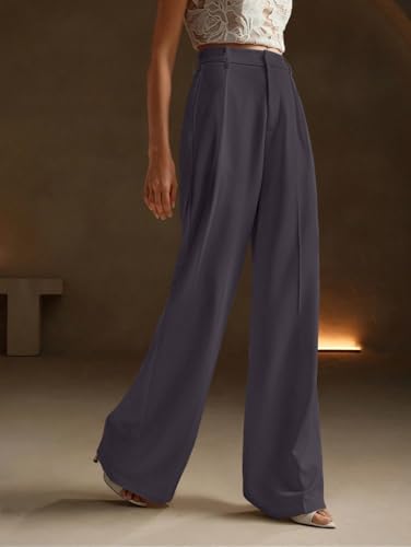 Image of GRECIILOOKS Women High Rise High Waist Trousers Flared Korean Style Formal Pants|Elegant Workwear for Office, College & Events
