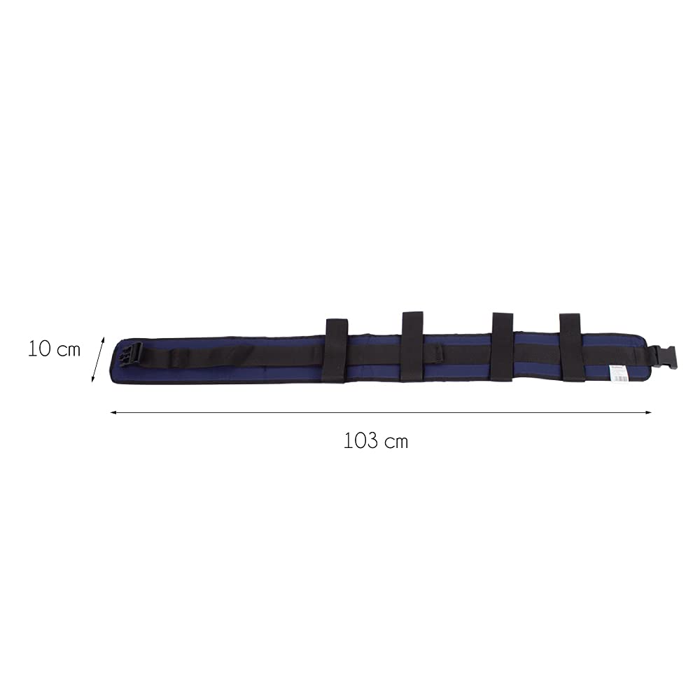 Mobiclinic®, Cinturón de Transferencia, 4 Asas Reforzadas, Ajustable, Hasta 100 kg, Ayuda Movilidad, Transferencia Cama, Silla de Ruedas, Baño, Talla Única, Acolchado, Azul