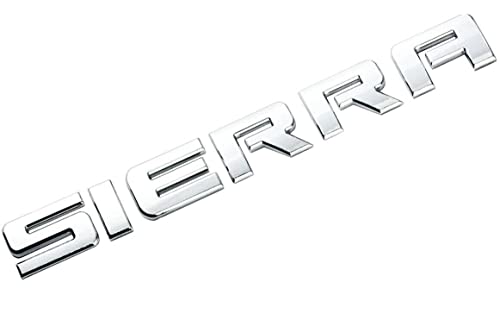 Image of 1x Sierra Emblem Nameplate Letter Decal Car Badge Compatible with Gm 2500Hd 3500Hd Sierra (Chrome)