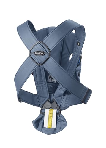Image of BabyBjorn Baby Carrier Mini, Vintage Indigo, Woven | Newborn Carrier (7-15 lbs), Ergonomic, Easy-to-Use