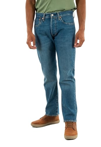 Levi's 501 Original Fit Calças de ganga para homem, Window Pane Ltwt, 34 W/30 L