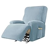 Photo Gallery clgty velluto copripoltrona relax, 4 pezzo fodera per poltrona con tasche laterali antiscivolo lavabile sofa protettore per soggiorno-blu-d-1 posti Photo Gallery clgty velluto copripoltrona relax, 4 pezzo fodera per poltrona con tasche laterali antiscivolo lavabile sofa protettore per soggiorno-blu-d-1 posti