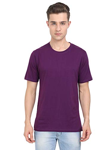 Image of FLEXIMAA Men's Cotton Round Neck Plain Half Sleeve T-Shirt