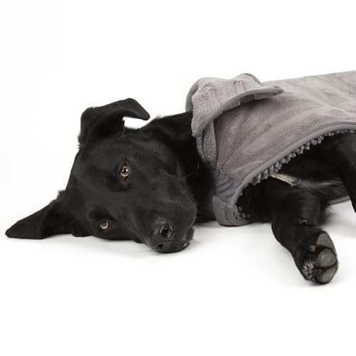 Scruffs Expedition Deluxe Drying Robe for Dogs (M), Grey - Image 2