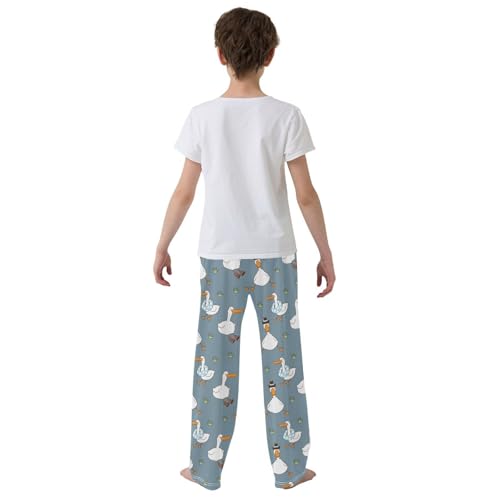 Lovely Duck Boys Long Pants Soft Trousers Elastic Waist Kids Lounge Bottoms with Pockets S-XL3