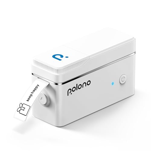 POLONO Etikettendrucker, P31s Bluetooth Etikettiergerät Selbstklebend Beschriftungsgerät Mini Label Printer Tragbarer Labeldrucker mit iOS Android,Für Zuhause, Büro, Weiß POLONO Etikettendrucker, P31s Bluetooth Etikettiergerät Selbstklebend Beschriftungsgerät Mini Label Printer Tragbarer Labeldrucker mit iOS Android,Für Zuhause, Büro, Weiß