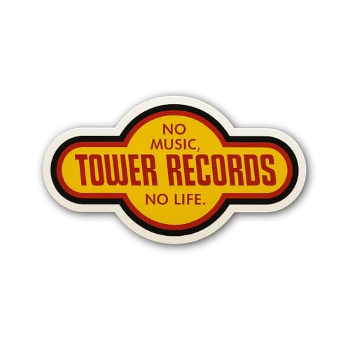 2 (Pieces) 3" and 5" NO Music, Tower Records NO Life Sticker, Waterproof Vinyl Decals for Many Purpose Like Cars, Trucks, Laptops, Phones, Windows and More
