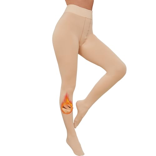 Women's 200D Thick Tights with Fleece Lining - Opaque Winter Pantyhose for Ultimate Warmth in 4 Classic Colors