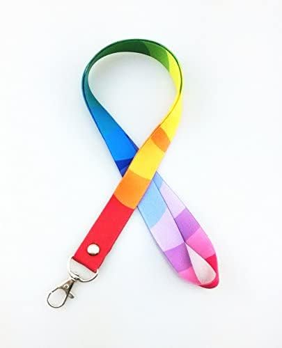 yueton 5pcs Colorful Rainbow Neck Lanyards Straps Strings Cords with Lobster Clasp for ID Tags, Name Card, Business ID Card Holder, Badge Reel - Image 6