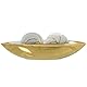 CENTRO CERAMICA BLANCO BRILLO/ORO_40X13X8CM