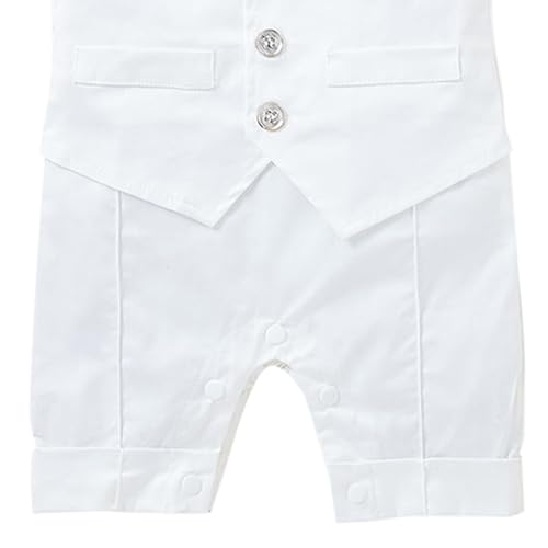 Image of Hopscotch Boys White Solid Romper