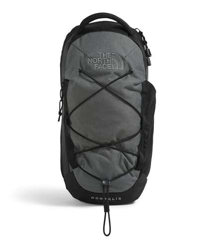 THE NORTH FACE Borealis Sling Bag | Crossbody Bag with Water Repellent Finish, Adjustable Strap, Multiple Compartments, Tablet Sleeve, Asphalt Grey Light Heather/TNF Black, One Size