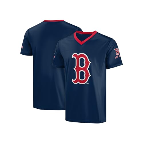 Image of FOCO MLB Men's Officially Licensed Primary Logo Wordmark Ballpark Team Color Baseball Performance V-Neck Top