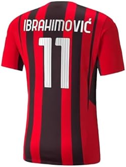 Sports Soccer Football AC Mila Ibrahimovic 11 Home Away Kit Jersey T-Shirt with Shorts (Kid's, Boy'&Men)