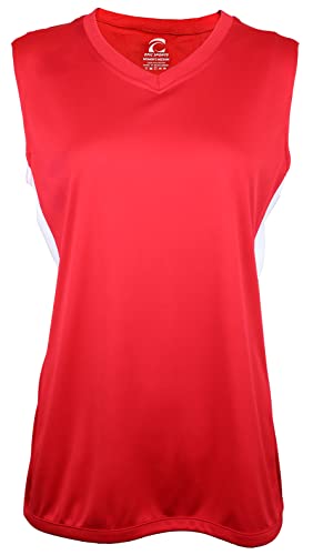 Epic Girl's Line Drive Sleeveless Softball Jersey For Red/White S #TOP1