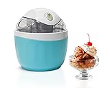 Nostalgia Electric Ice Cream Maker – 1-Pint Gel Canister Capacity for Frozen Yogurt, Gelato, & Sorbet – No Salt/Ice Needed – Modern Design with Ingredient Chute – Blue