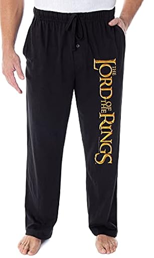 The Lord of The Rings - Pantalones de pijama con logotipo de la trilog a de la pel cula para hombre, Negro, Large | Ya disponible en tu tienda friki favorita! En mundofriki.es!