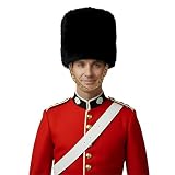 Dress Up America Adult Bearskin Costume Hat – Royal Guard Style Black Faux Fur Hat for Halloween, Cosplay, British Guard, Military Dress-Up, Theatrical Performances & Parties