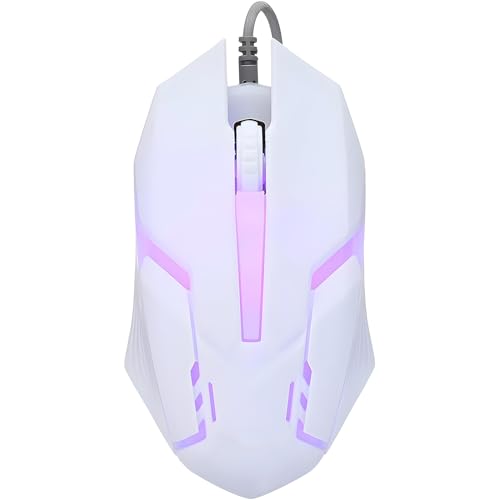 Image of Natation Wired Gaming Mouse 1 Pc - 3-Button X1, 1200 DPI Adjustable, Rainbow LED Lights, Durable Surface-Friendly Design, High-Precision Sensor, USB Plug & Play for PC, Laptop, Office & Gaming (White)