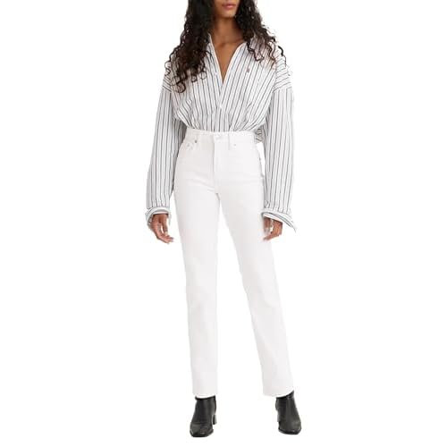 Levi's Damen 724 HIGH Rise Straight Western White Jeans, 33W / 32L