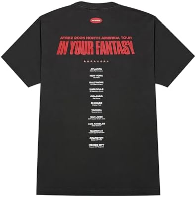 ATEEZ Official Tour Merch Dateback T-Shirt, Black, Medium : Amazon