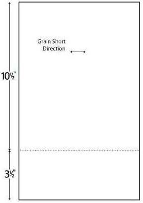 Papel perforado horizontal de 24 libras de 8.5 x 14 a caja de 3.5 pulgadas