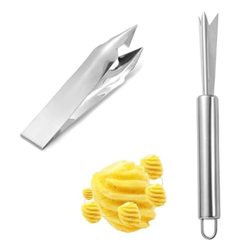 Image of 2 PCS Set, Pineapple Cutter, Efficient Pineapple Eye Remover Tool, Quick Fruit Preparation for Kitchen and Outdoor Cooking