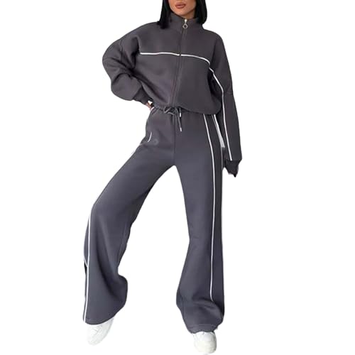 Survêtement femme chaud contre le froid ensemble zippé coton confortable