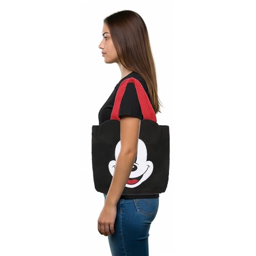 Bolso tote para mujer de Mickey Mouse Classic de Bioworld, sherpa, 12 pulgadas miniatura 2